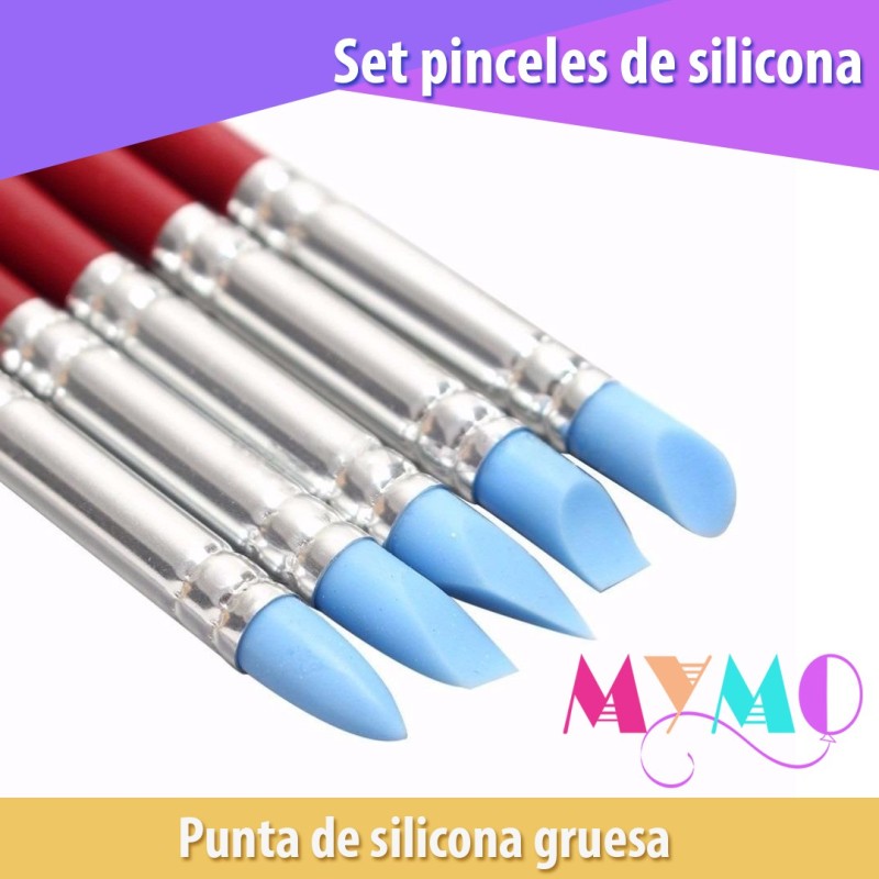 Kit pinceles de silicona para uñas